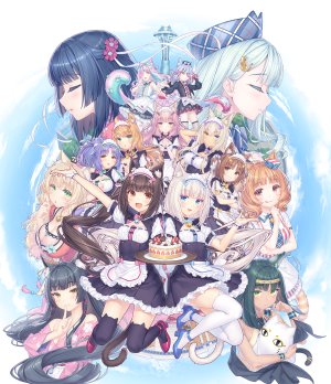 casablanca_felidae,巧克力,桂,フレーズ,枫,水無月時雨,香草,柚葉,ネコぱら,nekopara_sekai_connect,sayori,兽耳,铃,金发,碧眼,棕色眼,猫耳,猫娘,猫尾,绿色眼,异色瞳,和服,长发,视线正对,粉发,马尾辫