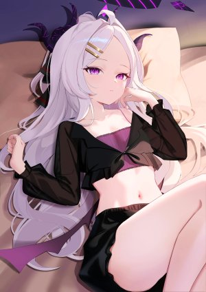 yuuca,空崎日奈,蔚蓝档案,恶魔,光晕,horns,萝莉,看穿,翅膀