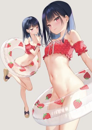 mignon,水着,bottomless,泳装,ichigo,泳圈,黑发