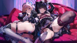 zomzomzomsauce,飞鸟马时,调月莉音,蔚蓝档案,水着,捆绑play,cameltoe,garter,光晕,女仆,掀裙,泳装,丝袜,脱衣