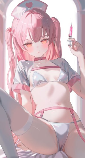 音ノ羽萌,水着,吊带袜,护士,泳装,丝袜