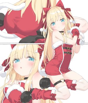 かにビーム,霜月ポトフ,兽耳,圣诞节,连衣裙,garter,萝莉,猫耳,No-Bra,丝袜