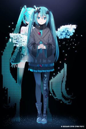 初音ミク,batsu_miku,世界计划,kowareta_sekai_to_utaenai_miku,VOCALOID,itogari,创可贴,脸红,全身,发饰,长发,长袖,视线正对,開口,裤袜,褶皱裙,衬衫,短裙,tattoo,双马尾,超长发,翅膀