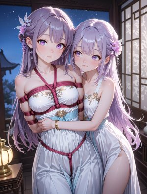 cindyerzz,R-18,女孩子,束缚,紧缚,汉服,中国风,古风,股间捆绑,百合,幻想的,AI生成图