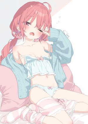 かにビーム,葉月ワトラ,breasts,萝莉,No-Bra,睡衣,胖次,针织衫