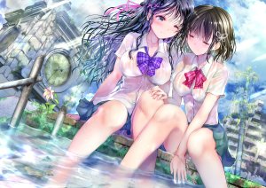 緒方てい,原创,黑发,脸红,长发,学校制服,短裙