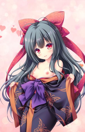 萌木原ふみたけ,nue,方糖社,タユタマ,游魂2,breasts,和服,萝莉,nipples,No-Bra,开衫