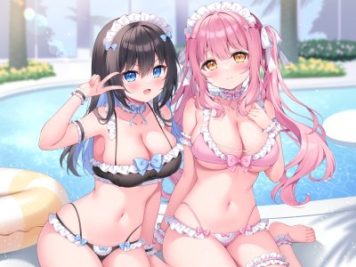 シオノ,水着,garter,女仆,泳装