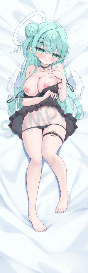 原创,緑風マルト,萝莉,後輩,巨乳,脸红,超长发,天使,翅膀,抱枕