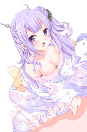 origamisayah,Unicorn,碧蓝航线,和服,No-Bra
