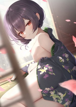 天空かぷちーの,杜野凛世,偶像大师,偶像大师：闪耀色彩,breasts,和服,萝莉,nipples,No-Bra