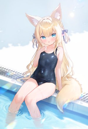 瀬世ナギ,vrchat,兽耳,妖狐,尖耳,死库水,泳装