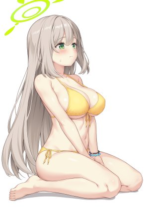 yamasan,十六夜野宫,蔚蓝档案,水着,光晕,泳装