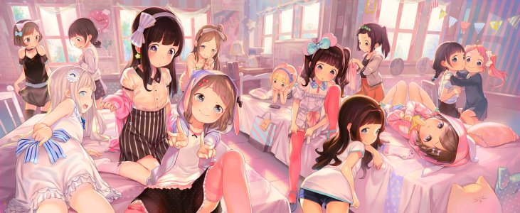 原创,henreader,呆毛,金发,碧眼,脸红,茶发,绿色眼,连帽衫,跪姿,视线正对,横臥,開口,紫色眼,衬衫,短发,坐姿,短裙,笑顔,张腿,毛绒玩具,丝袜,双马尾,白发,絶対領域