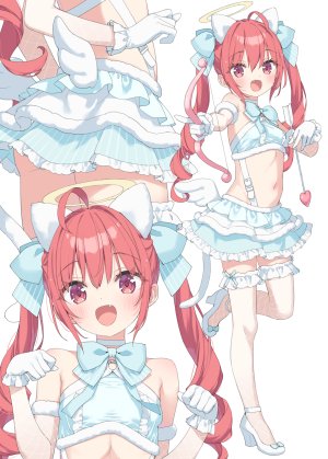 peko,葉月ワトラ,天使,兽耳,萝莉,猫耳,No-Bra,掀裙,丝袜,weapon,翅膀