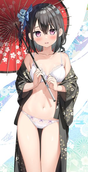 kantoku,雫,bra,和服,萝莉,开衫,胖次,看穿,雨伞