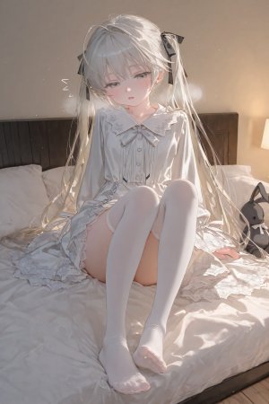 CunnyFunky,缘之空,春日野穹,双马尾,白丝,AI生成图