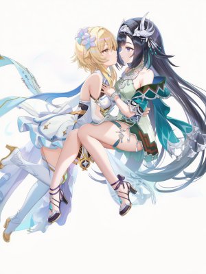 poi氵,女孩子,原神,GenshinImpact,萤（原神）,少女,魅惑的大腿,百合,Lanyan