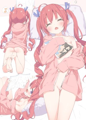 peko,かにビーム,葉月ワトラ,areola,bottomless,breasts,萝莉,No-Bra,开衫,胸チラ