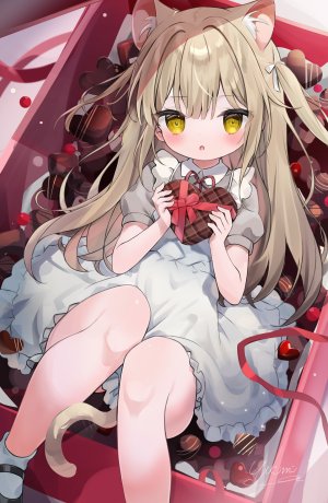 藤依しの,兽耳,女仆,猫耳,掀裙,情人节