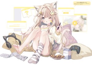 hoshi,v_hoshi,usagigo,兽耳,创可贴,萝莉,猫耳,掀裙