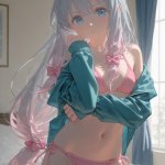 NFFA,和泉纱雾,埃罗芒阿老师,银发,萝莉,贫乳,发饰,裸足,AI生成图,uncensored